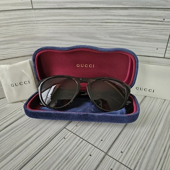 Gucci GG0747s 003 Round Sunglasses In Havana Green and Tortoise Shell NWT - Picture 8 of 10